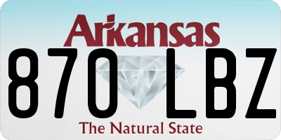 AR license plate 870LBZ