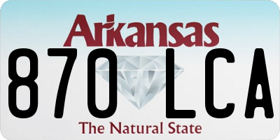 AR license plate 870LCA