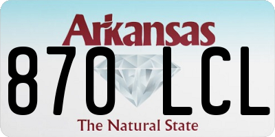 AR license plate 870LCL
