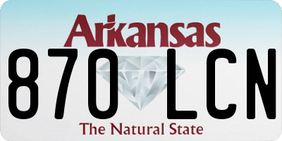 AR license plate 870LCN