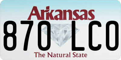 AR license plate 870LCO