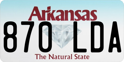AR license plate 870LDA