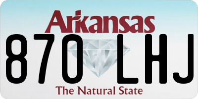 AR license plate 870LHJ