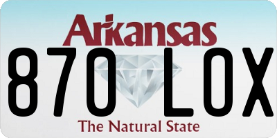 AR license plate 870LOX