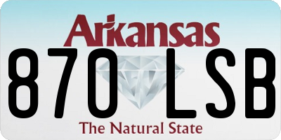 AR license plate 870LSB