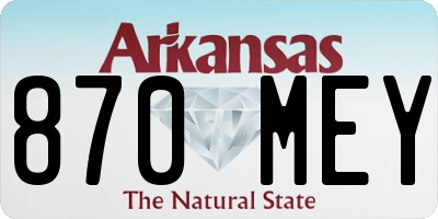 AR license plate 870MEY