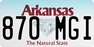 AR license plate 870MGI