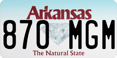 AR license plate 870MGM