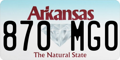 AR license plate 870MGO