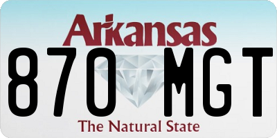 AR license plate 870MGT