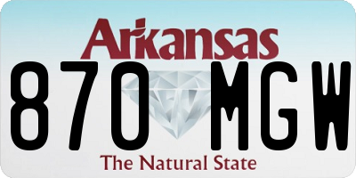 AR license plate 870MGW