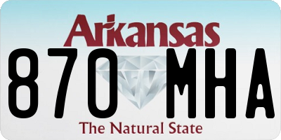 AR license plate 870MHA