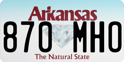 AR license plate 870MHO