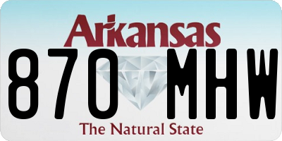 AR license plate 870MHW