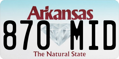 AR license plate 870MID