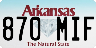 AR license plate 870MIF
