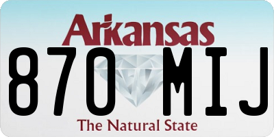 AR license plate 870MIJ