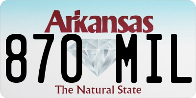 AR license plate 870MIL