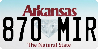 AR license plate 870MIR
