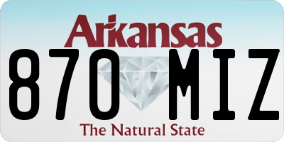 AR license plate 870MIZ