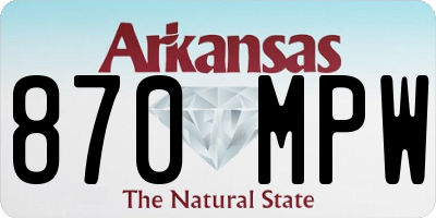 AR license plate 870MPW