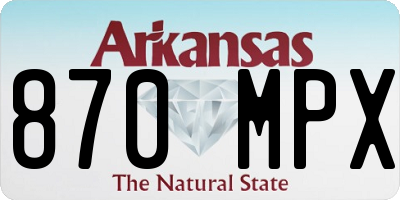 AR license plate 870MPX