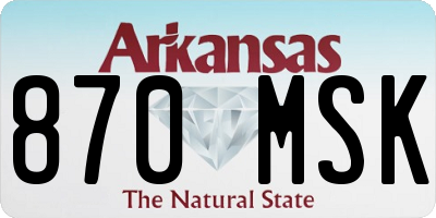 AR license plate 870MSK