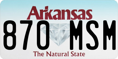 AR license plate 870MSM