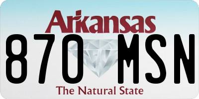 AR license plate 870MSN
