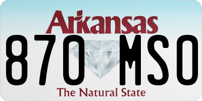 AR license plate 870MSO