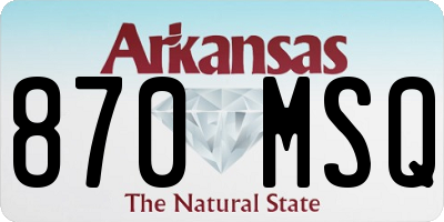 AR license plate 870MSQ