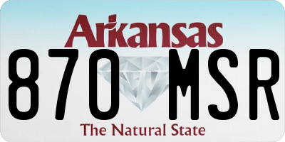 AR license plate 870MSR