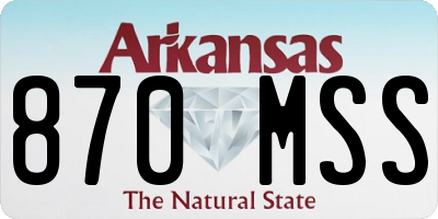 AR license plate 870MSS