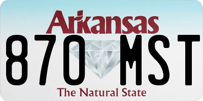 AR license plate 870MST