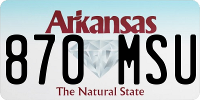 AR license plate 870MSU