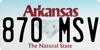 AR license plate 870MSV
