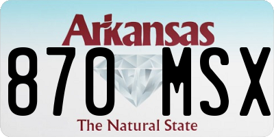AR license plate 870MSX