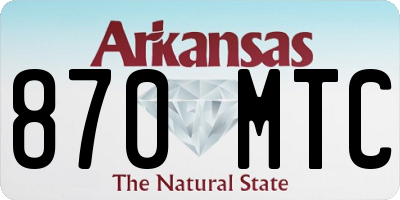 AR license plate 870MTC