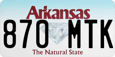 AR license plate 870MTK