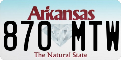 AR license plate 870MTW