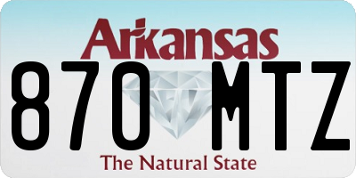 AR license plate 870MTZ