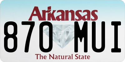 AR license plate 870MUI