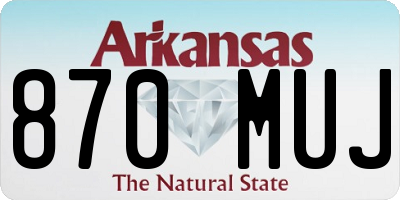 AR license plate 870MUJ