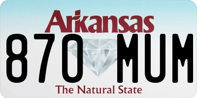 AR license plate 870MUM