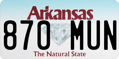 AR license plate 870MUN