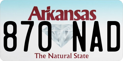 AR license plate 870NAD
