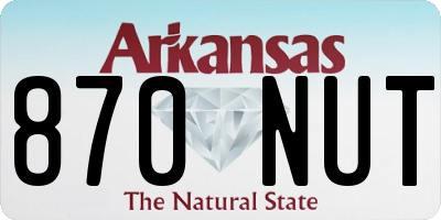 AR license plate 870NUT