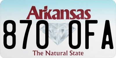 AR license plate 870OFA