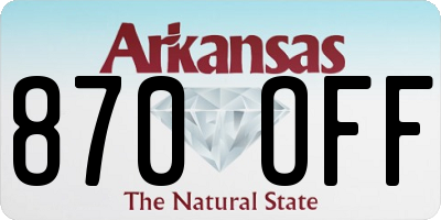 AR license plate 870OFF