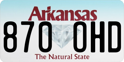 AR license plate 870OHD